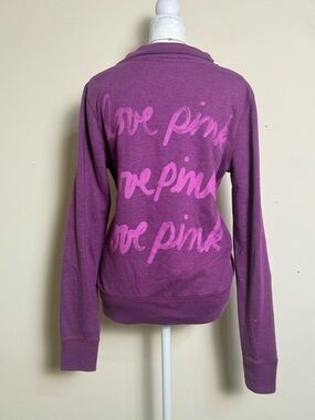 Love Pink Script Sweatshirt - Purple with Pink Print